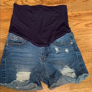 Pink Blush- Dark denim shorts